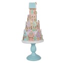 Clayre & Eef Casa di pan di zenzero 59 cm Blu Rosa Plastica