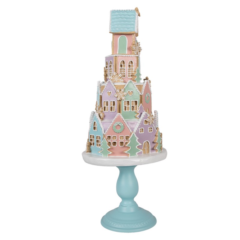 Clayre & Eef Casa di pan di zenzero 59 cm Blu Rosa Plastica
