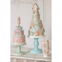 Clayre & Eef Casa di pan di zenzero 59 cm Blu Rosa Plastica