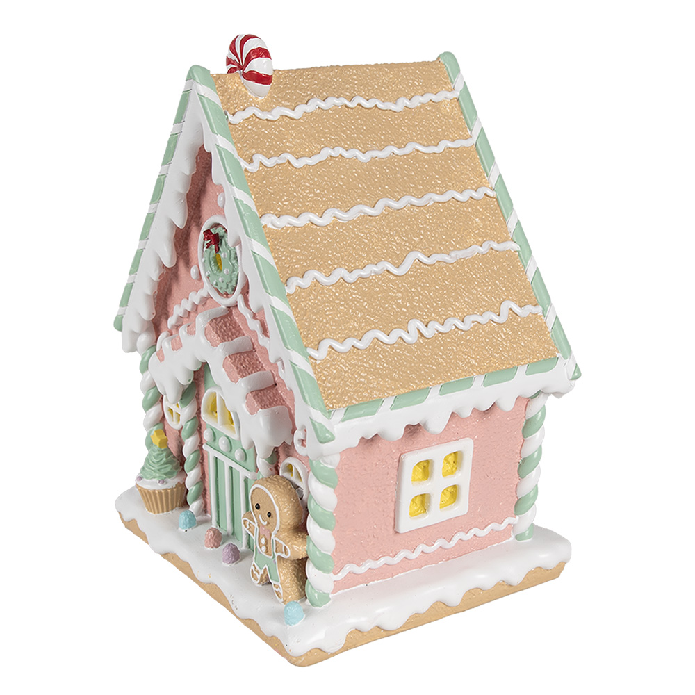 Gingerbread House 20X16X25 Cm Roze Kunststof-image