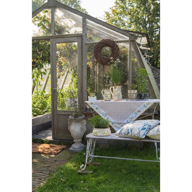 Clayre & Eef Blumentopf 34x26x60 cm Beige Grau Keramikmaterial
