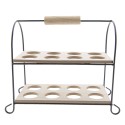 Clayre & Eef Suport d'oeufs 21x11x20 cm Noir Bois Métal