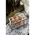 Clayre & Eef Eierhouder  21x11x20 cm Zwart Hout Metaal