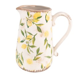 Clayre & Eef Brocca decorativa 20x14x23 cm Giallo Ceramica Limone
