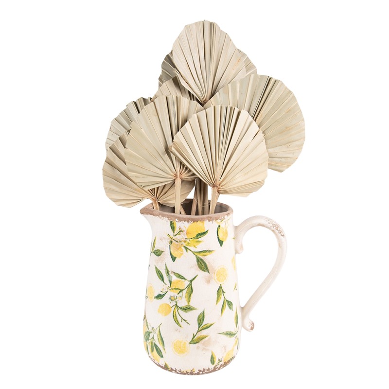 Clayre & Eef Brocca decorativa 20x14x23 cm Giallo Ceramica Limone