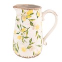 Clayre & Eef Pichet de décoration 16x11x18 cm Jaune Céramique Citron