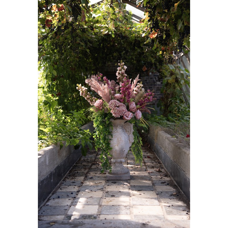 Clayre & Eef Kunstblume Hortensie 44 cm Rosa Kunststoff