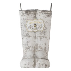 Clayre & Eef Pflanzenhalter Stiefel 18x24x31/35 cm Grau Metall