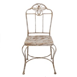 Clayre & Eef Tuinstoel 47x47x91 cm Wit Bruin IJzer