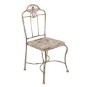 Clayre & Eef Tuinstoel 47x47x91 cm Wit Bruin IJzer