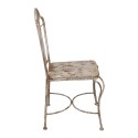 Clayre & Eef Tuinstoel 47x47x91 cm Wit Bruin IJzer