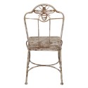 Clayre & Eef Tuinstoel 47x47x91 cm Wit Bruin IJzer
