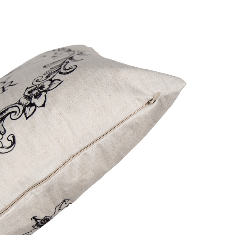 Clayre & Eef Federa per cuscino 45x45 cm Beige Nero Poliestere Coniglio