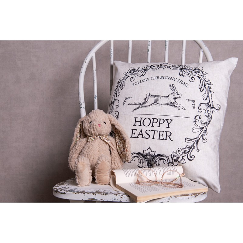 Clayre & Eef Federa per cuscino 45x45 cm Beige Nero Poliestere Coniglio