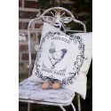 Clayre & Eef Cushion Cover 45x45 cm Beige Black Polyester Rooster Farmers Market