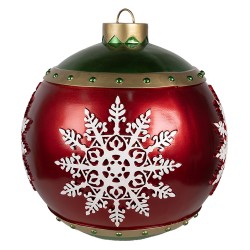 Clayre & Eef Grande Pallina di Natale Decorazione Natalizia Ø 39x44 cm Rosso Plastica