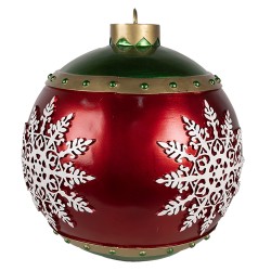 Clayre & Eef Grande Pallina di Natale Decorazione Natalizia Ø 39x44 cm Rosso Plastica