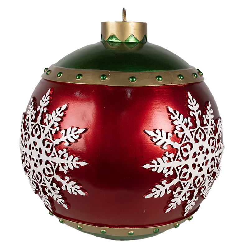 Clayre & Eef Grande Boule de Noël Décoration de Noël Ø 39x44 cm Rouge Plastique