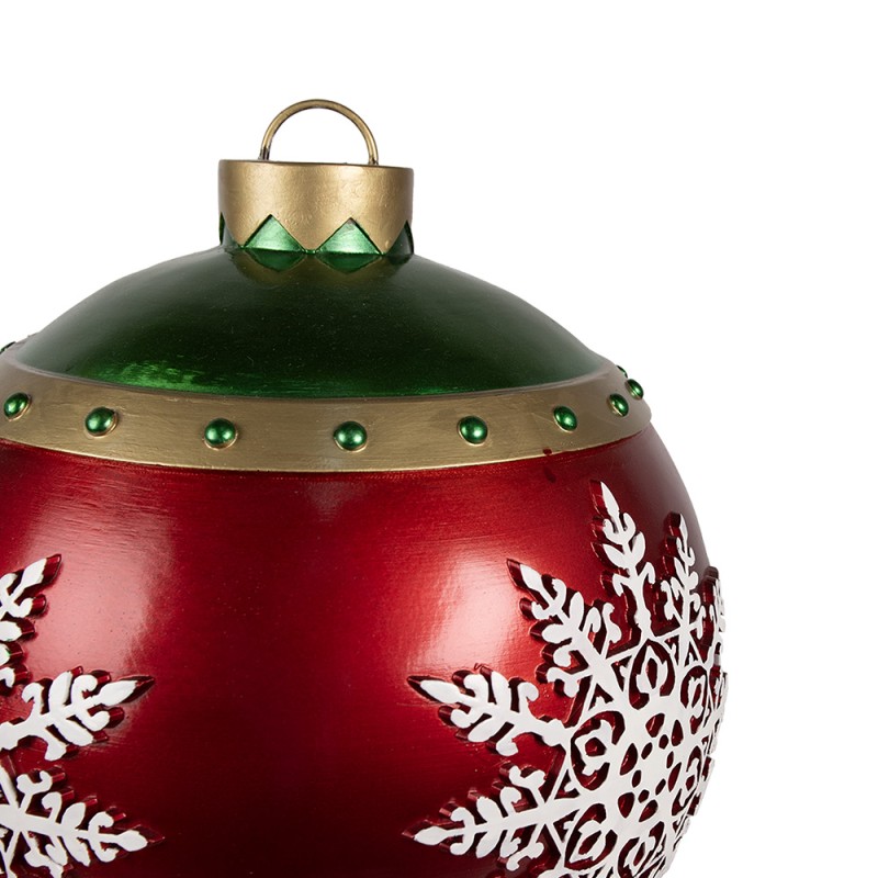 Clayre & Eef Grande Boule de Noël Décoration de Noël Ø 39x44 cm Rouge Plastique