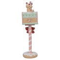 Clayre & Eef Christmas Decoration Figurine Mailbox 11x10x36 cm Pink Plastic