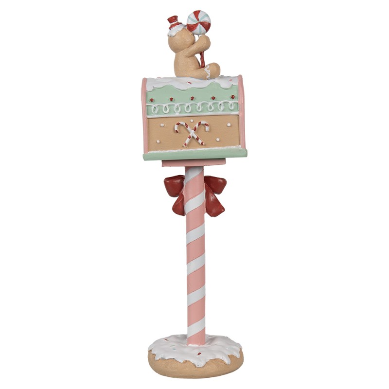 Clayre & Eef Christmas Decoration Figurine Mailbox 11x10x36 cm Pink Plastic