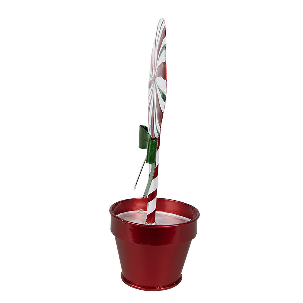 Kerstdecoratie Lolly 12X9X26 Cm Rood Metaal-image