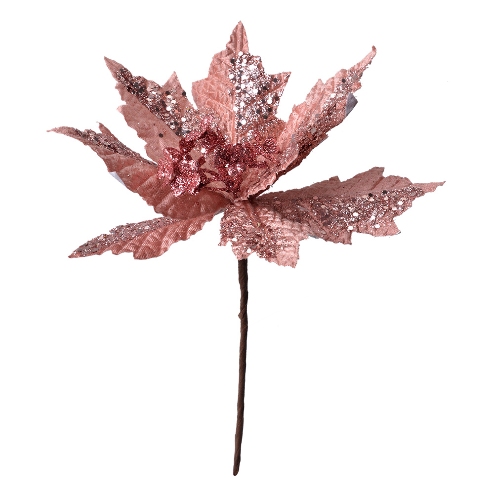 Clayre & Eef Kunstplant Kerstster Ø 22x25 cm Roze Kunststof afbeelding 1