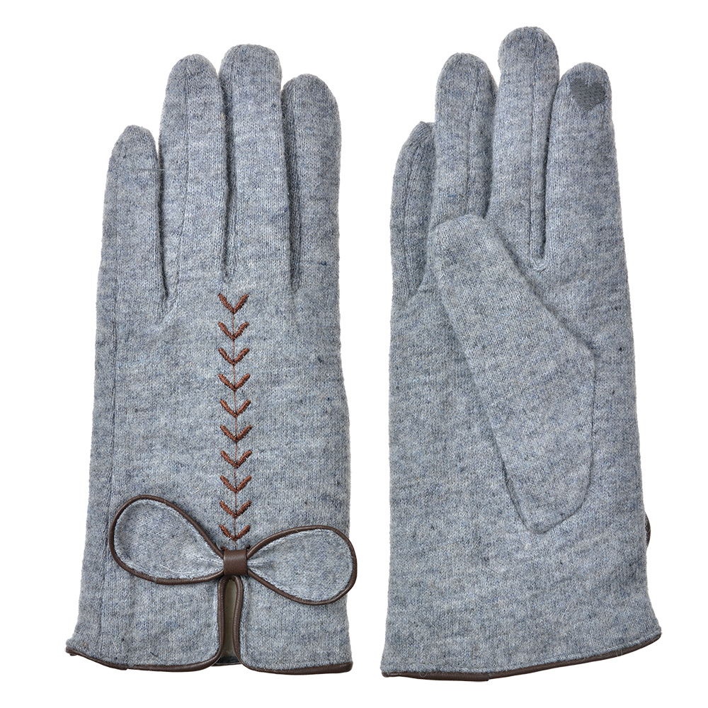 Clayre&Eef Handschoenen Winter 9x23 cm Grijs Polyester afbeelding