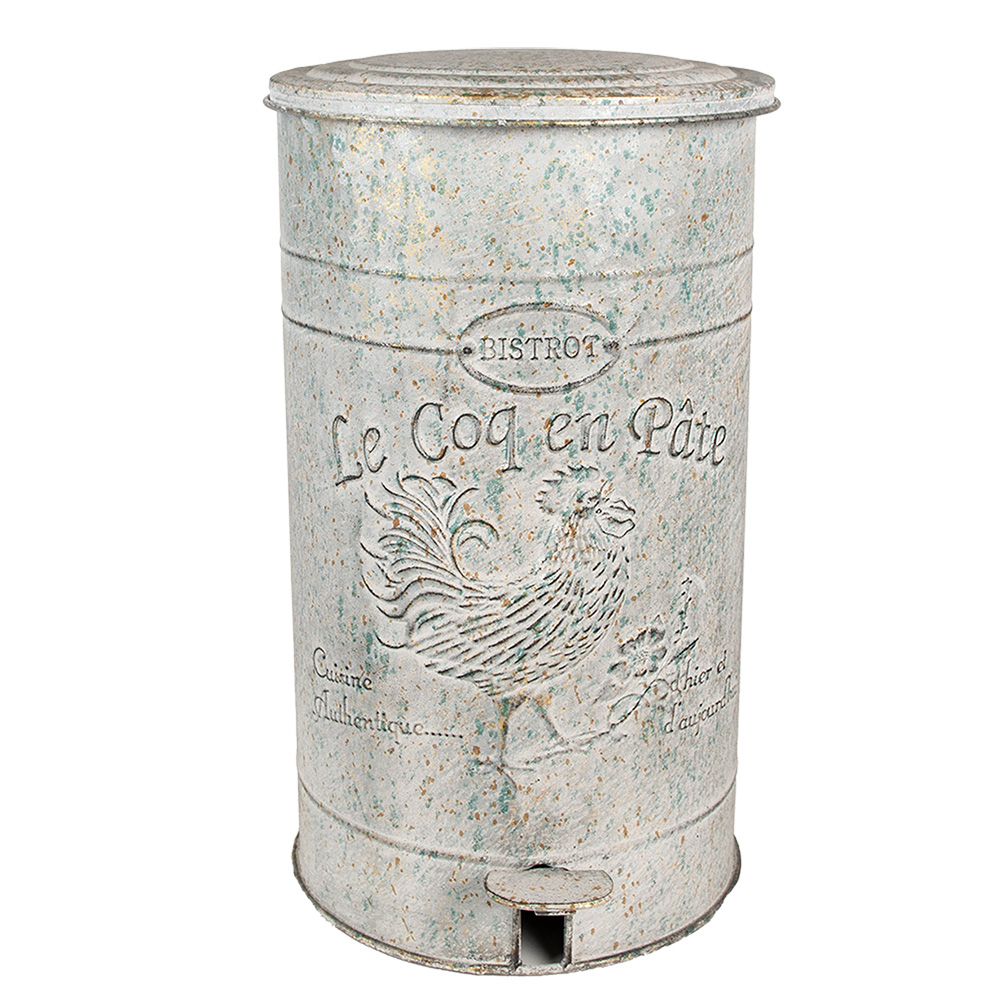 Clayre&Eef Pedaalemmer 26x30x45 cm Grijs Metaal afbeelding