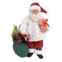 Clayre & Eef Weihnachtsdekorationsfigur Weihnachtsmann 27 cm Weiß Rot Textil