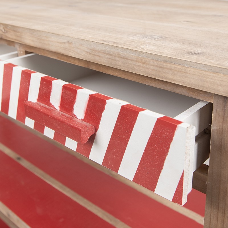 Clayre & Eef Beistelltisch 120x47x180 cm Rot Braun Holz