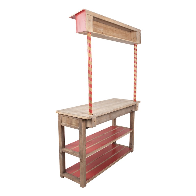 Clayre & Eef Beistelltisch 120x47x180 cm Rot Braun Holz