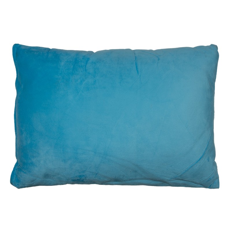 Clayre & Eef Cuscino decorativo 70x50x6 cm Blu Sintetico Fiori