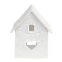 Clayre & Eef Teelichthalter Haus 7x8x9 cm Weiß Porzellan