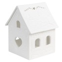 Clayre & Eef Teelichthalter Haus 7x8x9 cm Weiß Porzellan