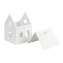 Clayre & Eef Teelichthalter Haus 7x8x9 cm Weiß Porzellan