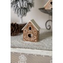 Clayre & Eef Tealight Holder Gingerbread house 7x8x9 cm Brown Porcelain