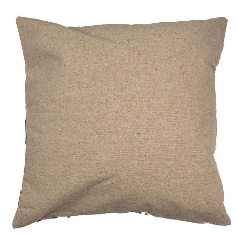 Clayre & Eef Kussenhoes 45x45 cm Beige Wit Polyester Bloemen
