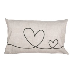 Clayre & Eef Kissenbezug 30x50 cm Beige Grün Polyester Herzen