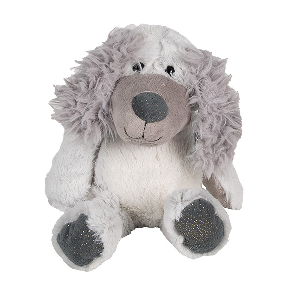 Clayre&Eef Knuffel Hond 32 cm Grijs Pluche afbeelding