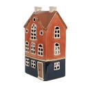 Clayre & Eef Tealight Holder House 12x9x22 cm Orange Ceramic