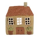 Clayre & Eef Teelichthalter Haus 17x10x19 cm Grün Orange Keramik