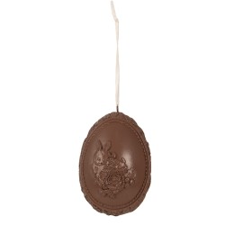 Clayre & Eef Dekoration Hänger Ei 11 cm Braun Polyresin