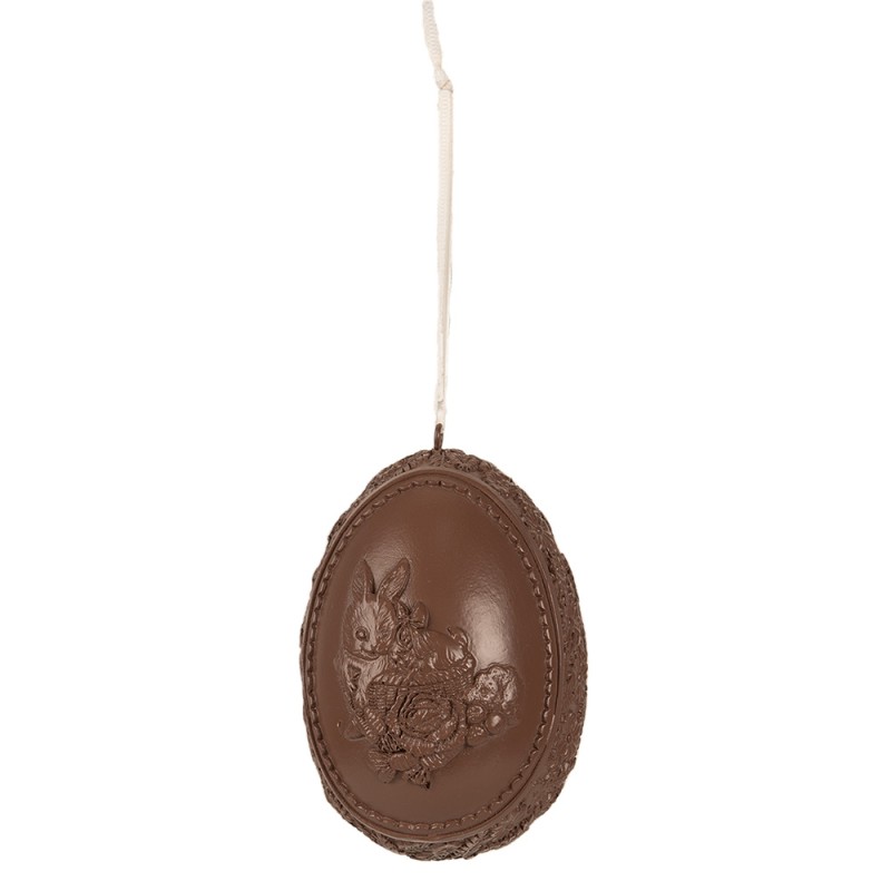 Clayre & Eef Dekoration Hänger Ei 11 cm Braun Polyresin