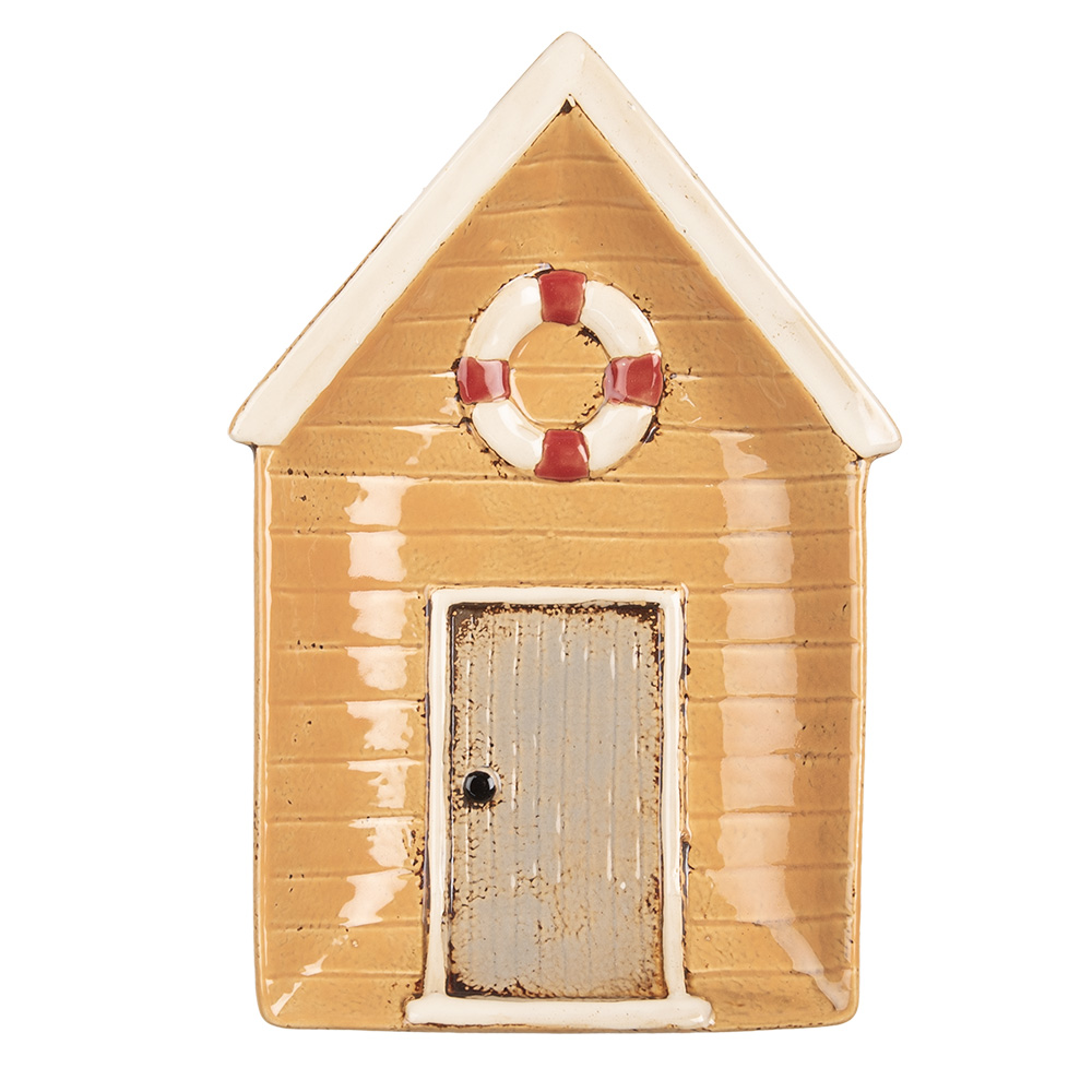 Clayre & Eef Serveerschaal Huis 25x17 cm Geel Keramiek afbeelding