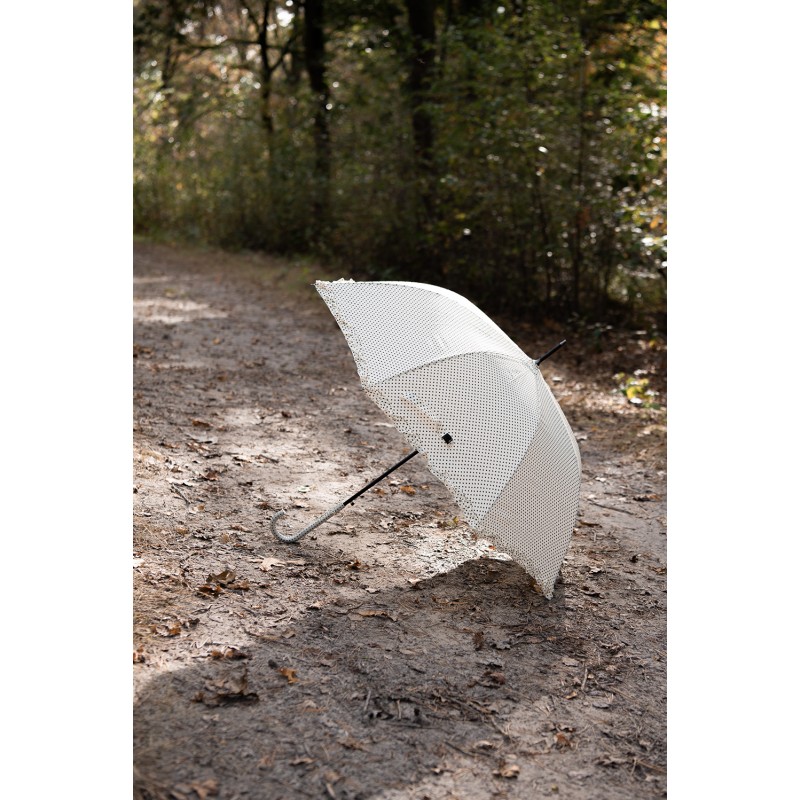 Juleeze Erwachsenen-Regenschirm Ø 90 cm Beige Polyester Punkte