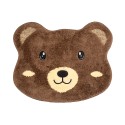 Clayre & Eef Bath Mat 60x48x1cm Brown Polyester Bear