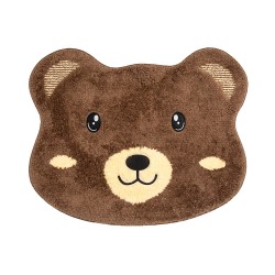 Clayre & Eef Bath Mat 60x48x1cm Brown Polyester Bear