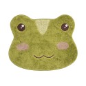 Clayre & Eef Tappetino da bagno 60x48x1 cm Verde Poliestere Rana