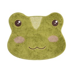 Clayre & Eef Bath Mat 60x48x1 cm Green Polyester Frog